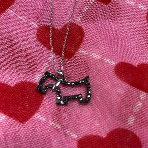 10 K Black  Scottie Dog Pendant Necklace